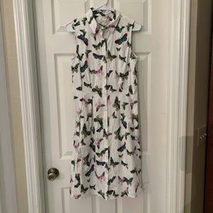 Talbots Butterfly Shirt Dress Sz 10 Pockets!